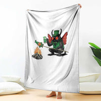 Funny Cryptid Mothman Throw Blanket St Patricks Day Gift