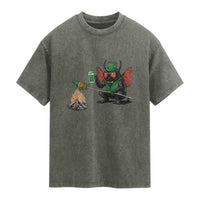 Funny Cryptid Mothman Washed Cotton T-Shirt St Patricks Day Gift