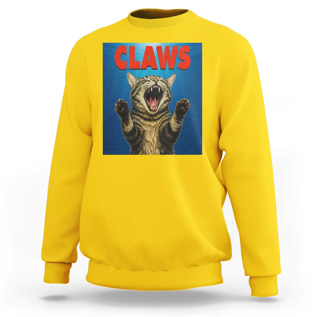 Funny Claws Cat Sweatshirt Horror Movie Parody - Wonder Print Shop