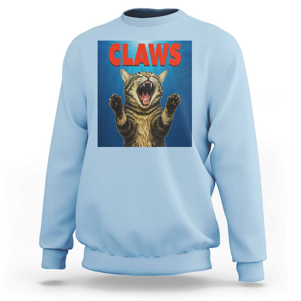 Funny Claws Cat Sweatshirt Horror Movie Parody - Wonder Print Shop