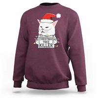 Funny Xmas Grumpy Cat Sweatshirt Christmas Tree Killer Santa Kitten - Wonder Print Shop
