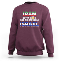 Funny Geopolitical Satire Iran Outta Beer Israel Struggle Sweatshirt