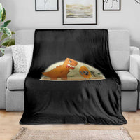 Dino Nuggets Chasing Cat Throw Blanket Funny Nugget Lover Gift - Wonder Print Shop