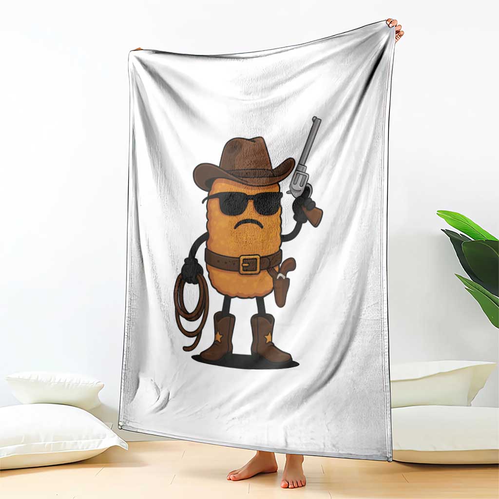 Cowboy Chicken Nugget Throw Blanket Funny Food Gift - Wonder Print Shop