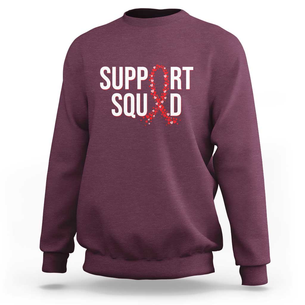 HIV AIDS Awareness Fighter Sweatshirt Support Squad Gift - Wonder Print Shop