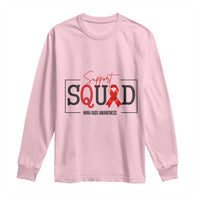 Support Squad Red Ribbon HIV AIDS Awareness Month Gift Long Sleeve Shirt - Wonder Print Shop