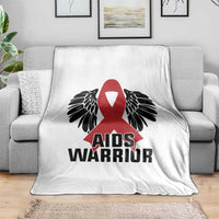 Aids Warrior Throw Blanket Red Ribbon HIV Awareness Gift - Wonder Print Shop