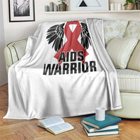 Aids Warrior Throw Blanket Red Ribbon HIV Awareness Gift - Wonder Print Shop