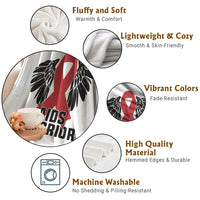 Aids Warrior Throw Blanket Red Ribbon HIV Awareness Gift - Wonder Print Shop