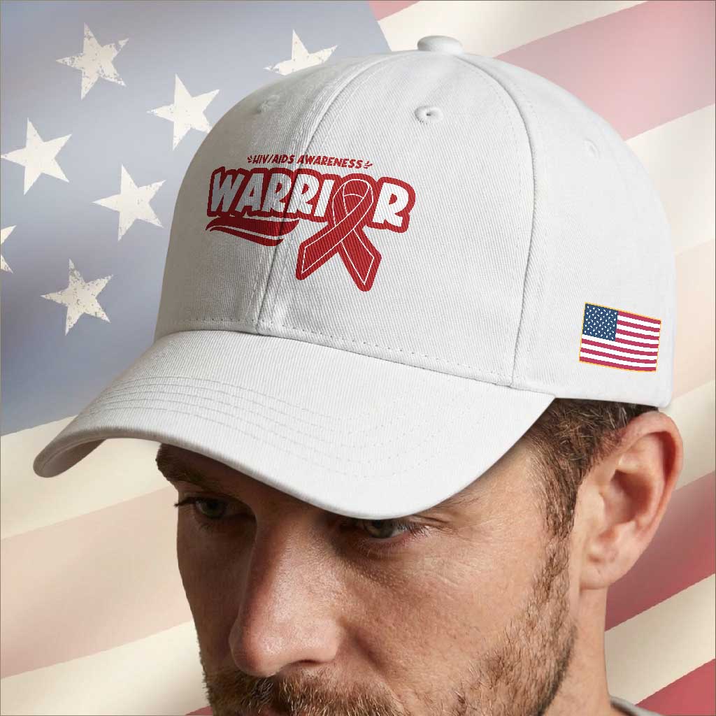 HIV Awareness Warrior Baseball Cap Red Ribbon Support Gift