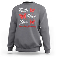 Faith Hope Love HIV AIDS Awareness Butterfly Gift Sweatshirt - Wonder Print Shop