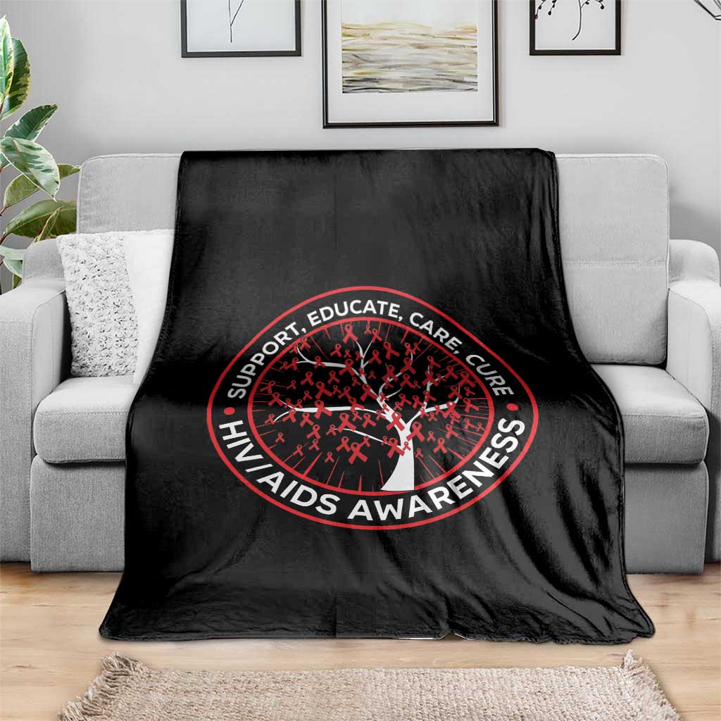 HIV AIDS Awareness Empowerment Gift Throw Blanket Support Educate Care Cure - Wonder Print Shop