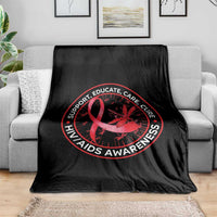 Support Educate Care Cure Throw Blanket HIV Awareness Month Gift - Wonder Print Shop