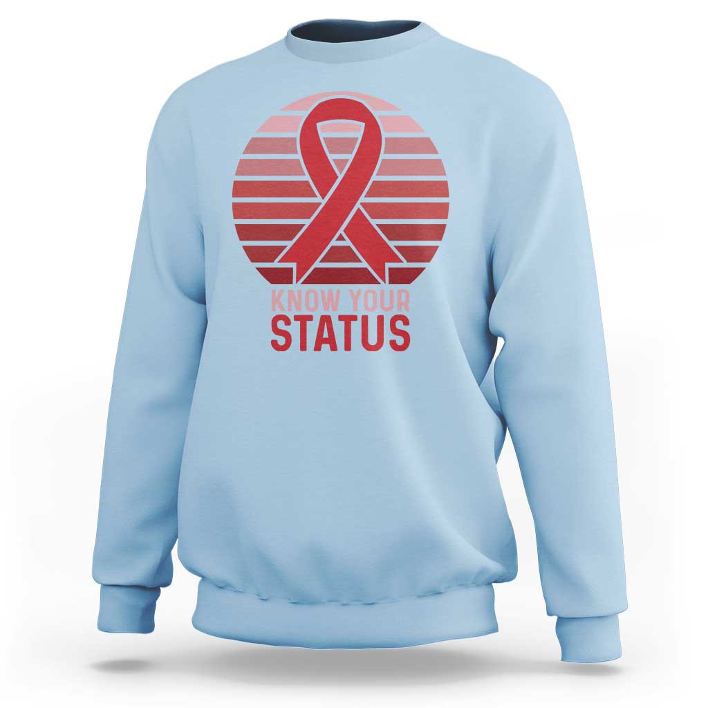 Know Your Status HIV Awareness Sweatshirt World Aids Day Gift - Wonder Print Shop