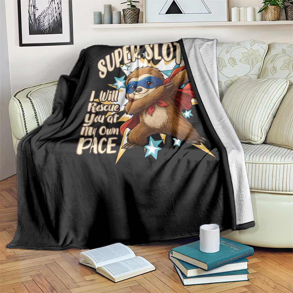 Super Sloth I Will Rescue You Throw Blanket Funny Sloth Lover Gift - Wonder Print Shop
