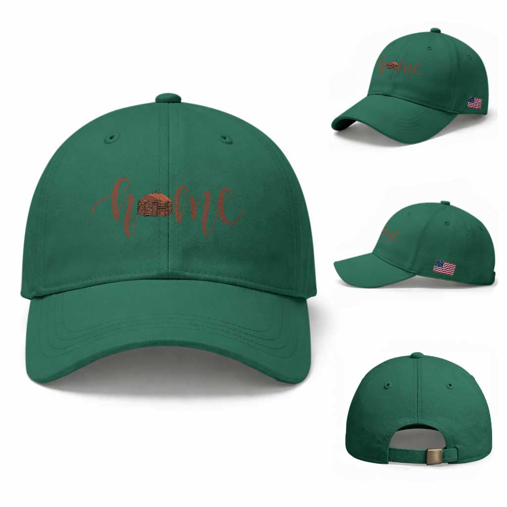 Rustic Hogan Home Typography Baseball Cap Native American Heritage Pride