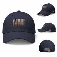 Vintage Cherokee Native Pride Stacked Typography Baseball Cap
