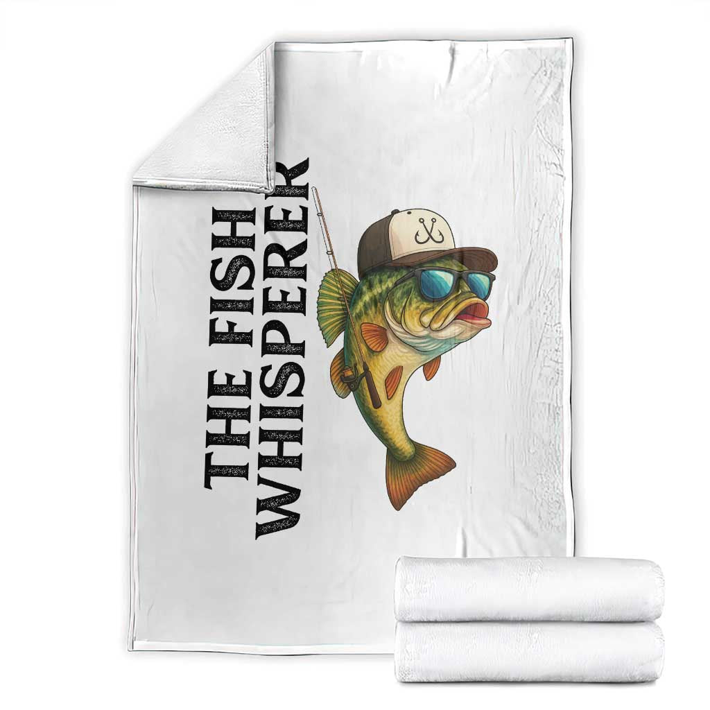 Funny The Fish Whisperer Fishing Throw Blanket Angler Lover Gift