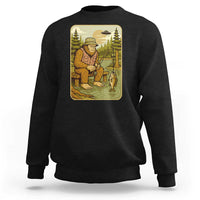 Funny Bigfoot Alien Sweatshirt Fishing Lover Gift - Wonder Print Shop