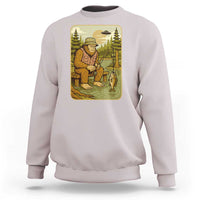 Funny Bigfoot Alien Sweatshirt Fishing Lover Gift - Wonder Print Shop