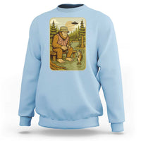 Funny Bigfoot Alien Sweatshirt Fishing Lover Gift - Wonder Print Shop