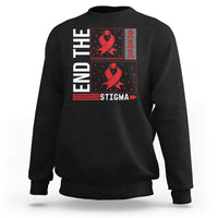 End The Stigma HIV Awareness Sweatshirt Red Ribbon Gift - Wonder Print Shop