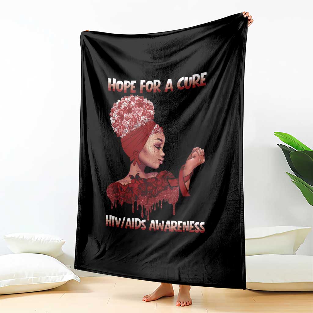 Hope For A Cure HIV Awareness Throw Blanket Support Squad Gift - Wonder Print Shop