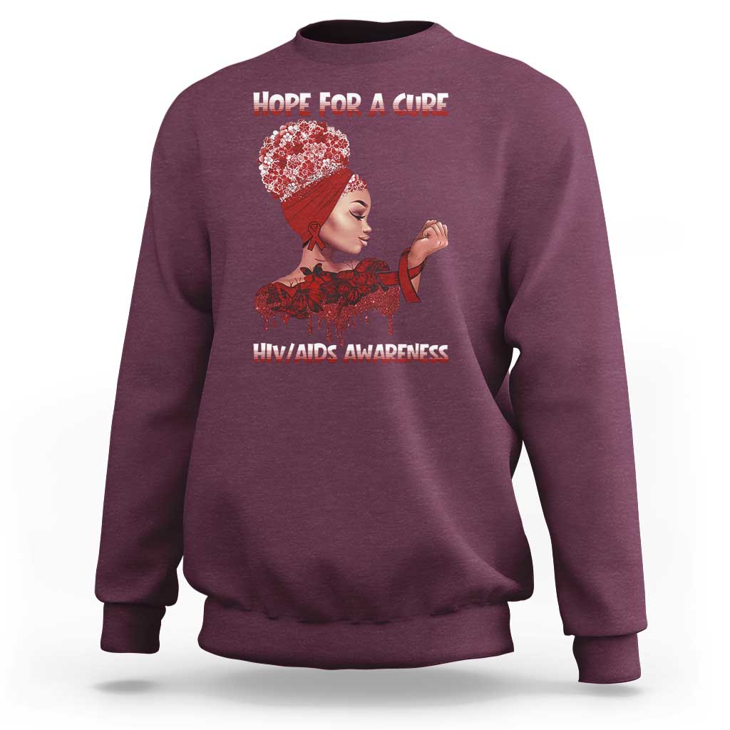 Hope For A Cure HIV Awareness Sweatshirt Support Squad Gift - Wonder Print Shop