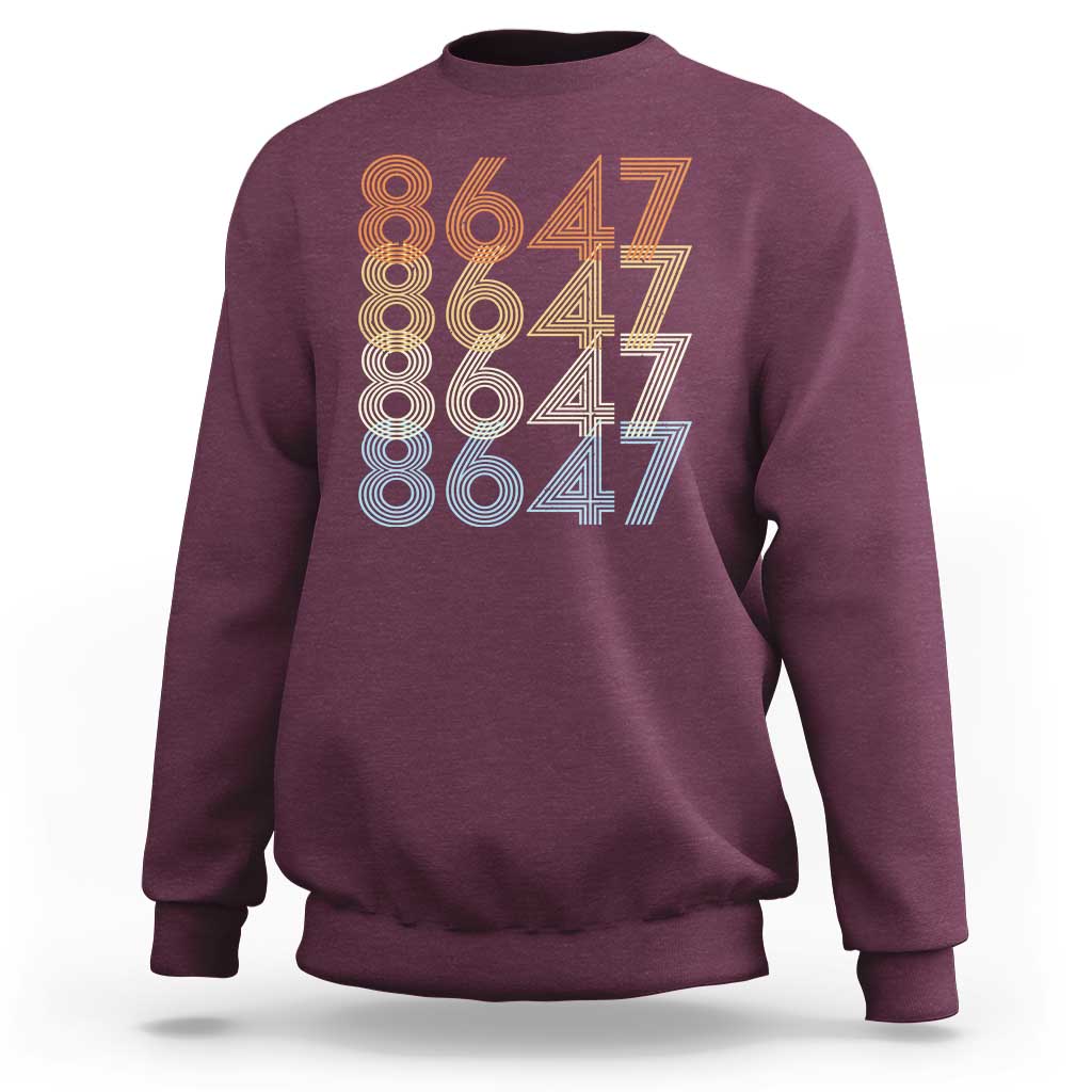 Retro Vintage 8647 Sweatshirt Freedom Protest Stripe Graphic