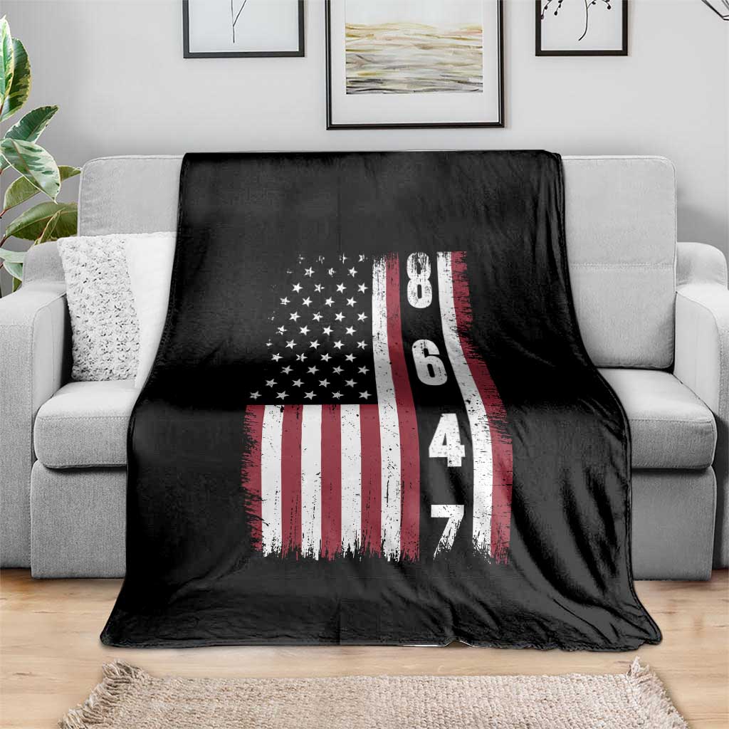 8647 Vintage US Flag Throw Blanket Political Expression Apparel For Democrats