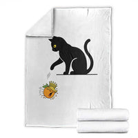 Funny No Kings Black Cat Throw Blanket Rebellious Cat Lover Gift