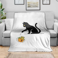 Funny No Kings Black Cat Throw Blanket Rebellious Cat Lover Gift