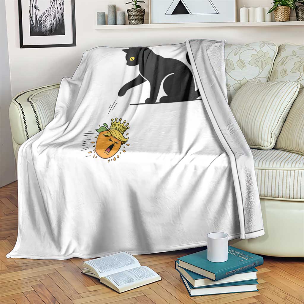 Funny No Kings Black Cat Throw Blanket Rebellious Cat Lover Gift