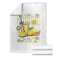 Striped Summer Lemonade Throw Blanket Preppy Brushstroke Aesthetic Graphic