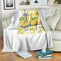 Striped Summer Lemonade Throw Blanket Preppy Brushstroke Aesthetic Graphic