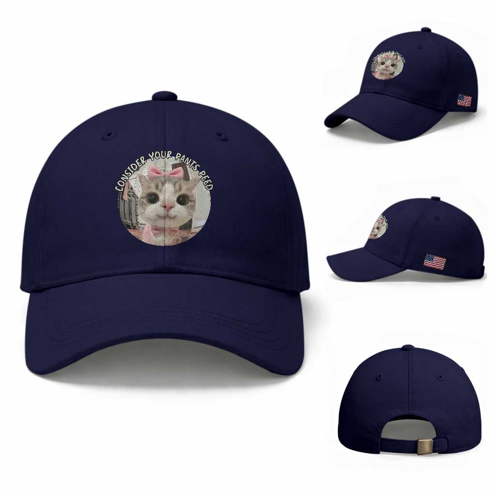 Consider Your Pants Peed Baseball Cap Funny Cat Meme Saying