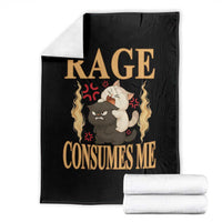 Cute Cat Throw Blanket Rage Is Consuming Me - Wonder Print Shop