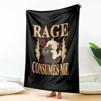 Cute Cat Throw Blanket Rage Is Consuming Me - Wonder Print Shop