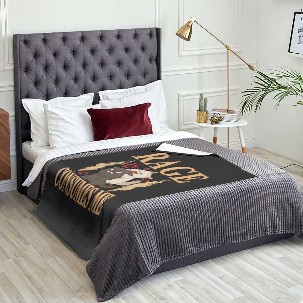 Cute Cat Throw Blanket Rage Is Consuming Me - Wonder Print Shop