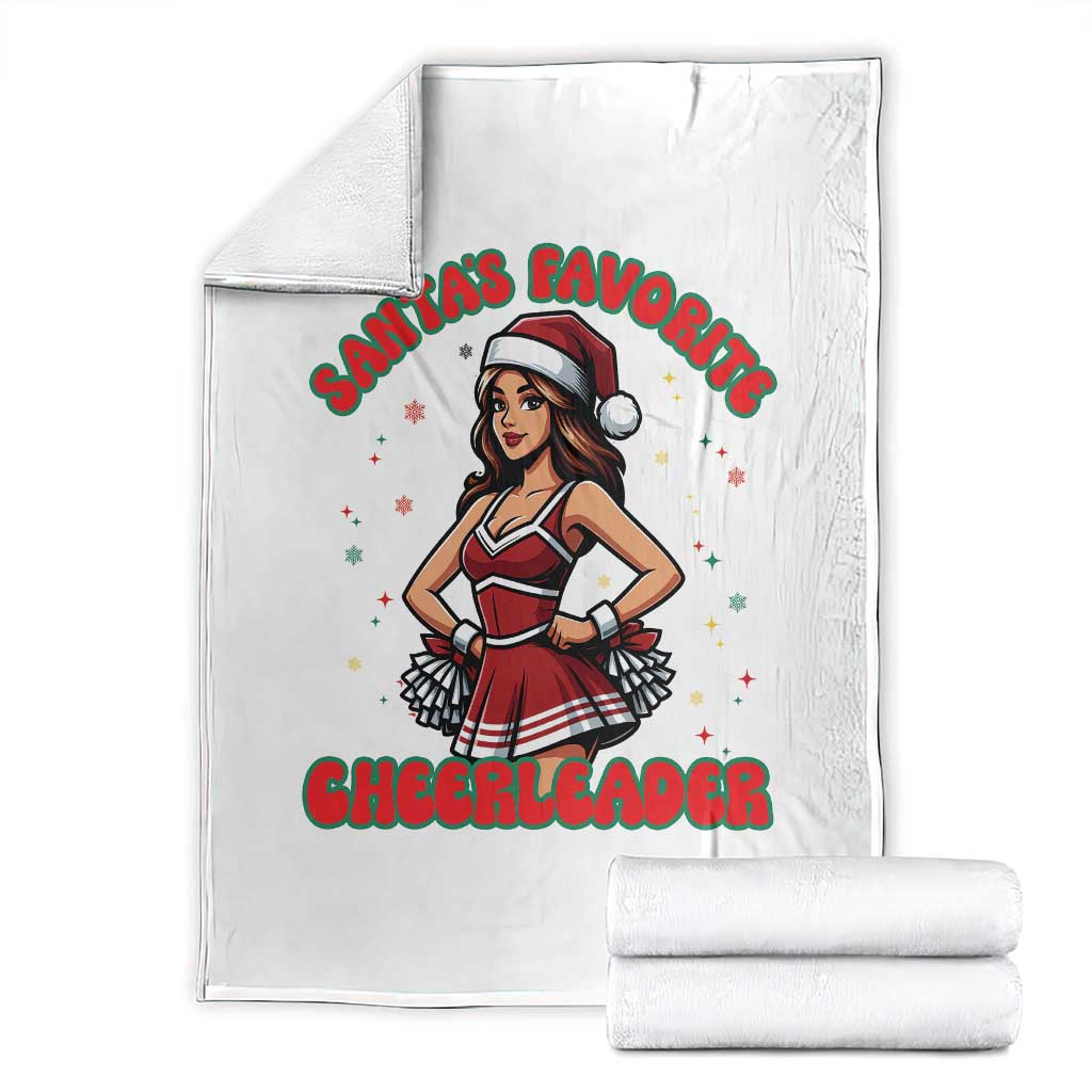 Santa Favorite Cheerleader Throw Blanket Funny Christmas Cheer Gift - Wonder Print Shop
