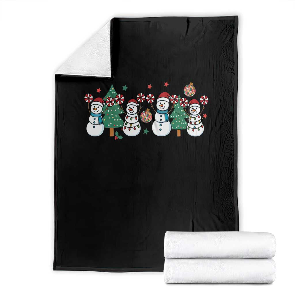 Funny Christmas Cheer Gift Throw Blanket Santa Snowman Cheerleaders - Wonder Print Shop