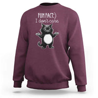 Funny Cat Lover Sweatshirt Fun Fact I Do Not Care Quote - Wonder Print Shop