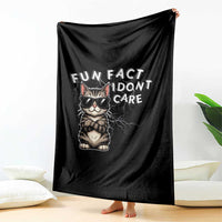 Fun Fact I Do Not Care Throw Blanket Grumpy Cat Lover - Wonder Print Shop