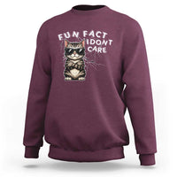 Fun Fact I Do Not Care Sweatshirt Grumpy Cat Lover - Wonder Print Shop