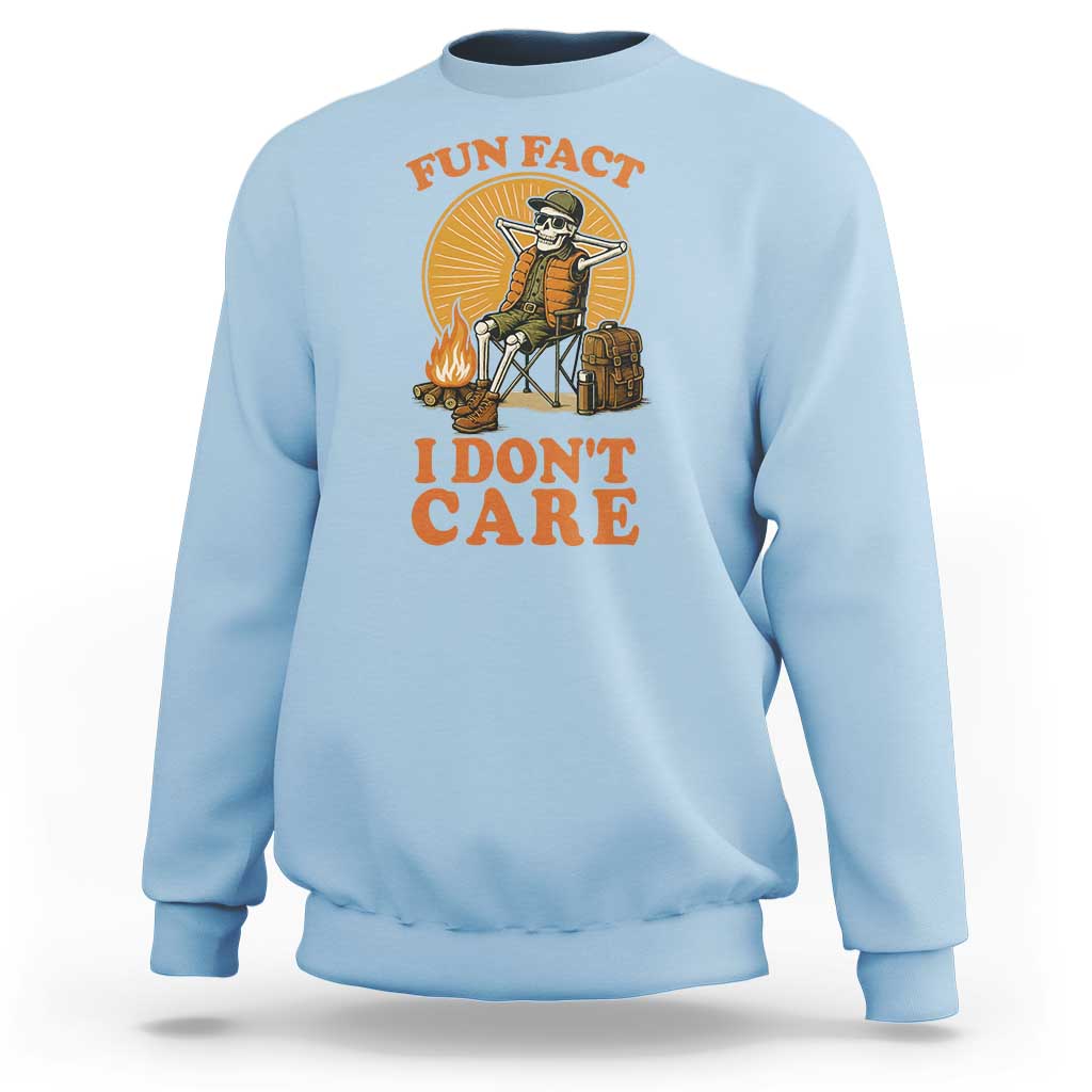 Fun Fact I Do Not Care Sweatshirt Funny Skeleton - Wonder Print Shop