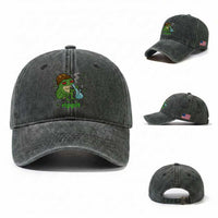 Rippit Frog Washed Cotton Baseball Cap Funny 420 Stoner Weed Humor