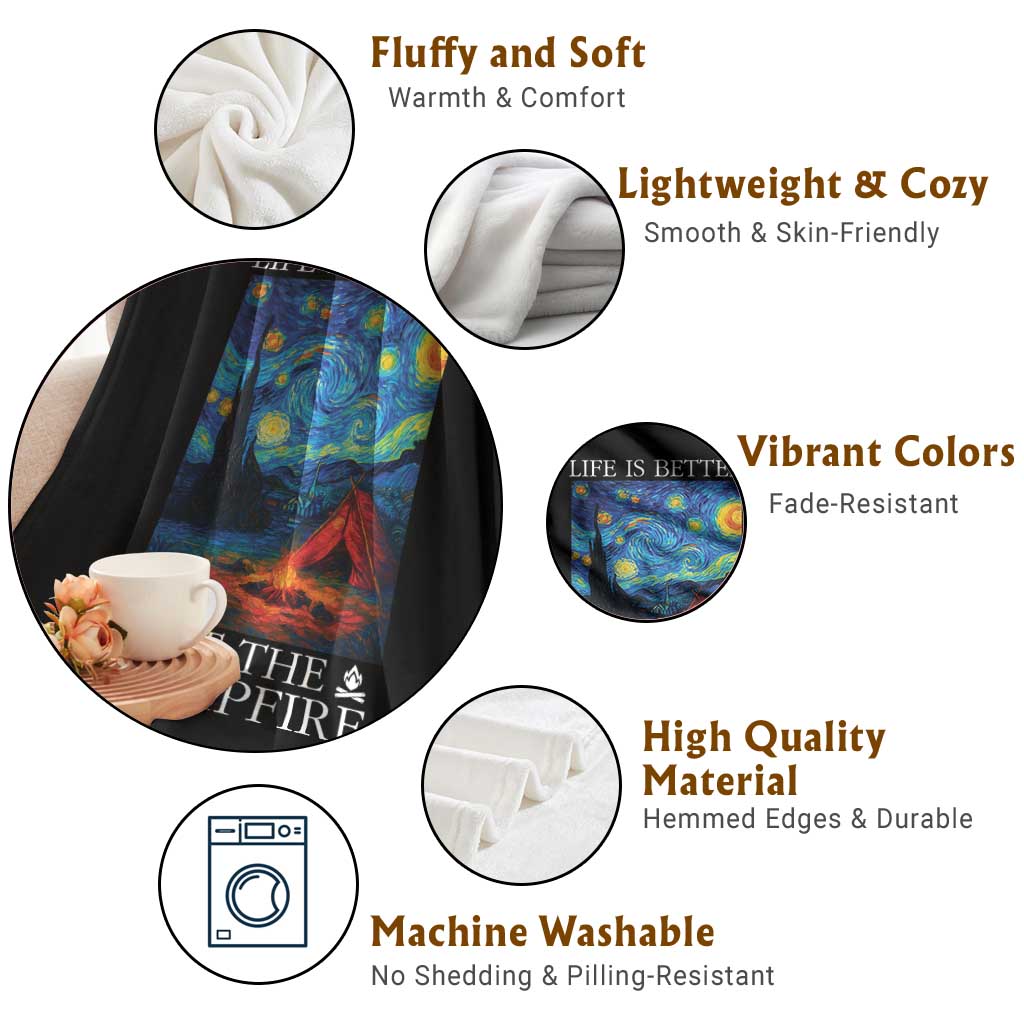 Funny Camping Throw Blanket Life Is Better At The Campfire - Wonder Print Shop