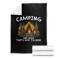 Funny Camping Beer Throw Blanket Bear Drinking Lover Gift - Wonder Print Shop