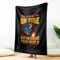 Funny Welding Bigfoot Throw Blanket Cryptid Welder Sasquatch - Wonder Print Shop