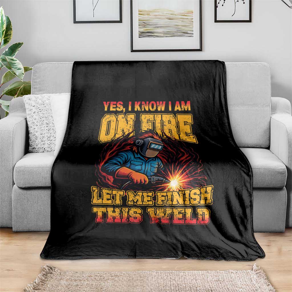 Funny Welding Bigfoot Throw Blanket Cryptid Welder Sasquatch - Wonder Print Shop